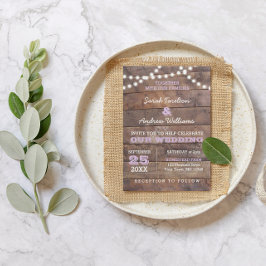 Barnwood Ljus Lilac bröllopsinbjudan Inbjudningar