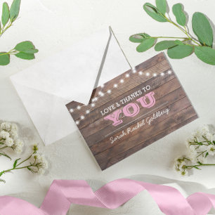 Barnwood Ljus Rosa Bat mitzvah Tackkort