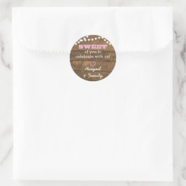 Barnwood Ljus Rosa Sweet Treat Bag Sticker Runt Klistermärke