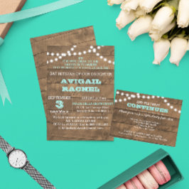 Barnwood Ljus Teal B"H Bat mitzvah inbjudan