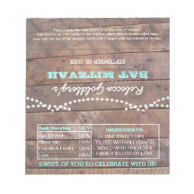 Barnwood Ljus Teal Bat mitzvah Candy Wrappers