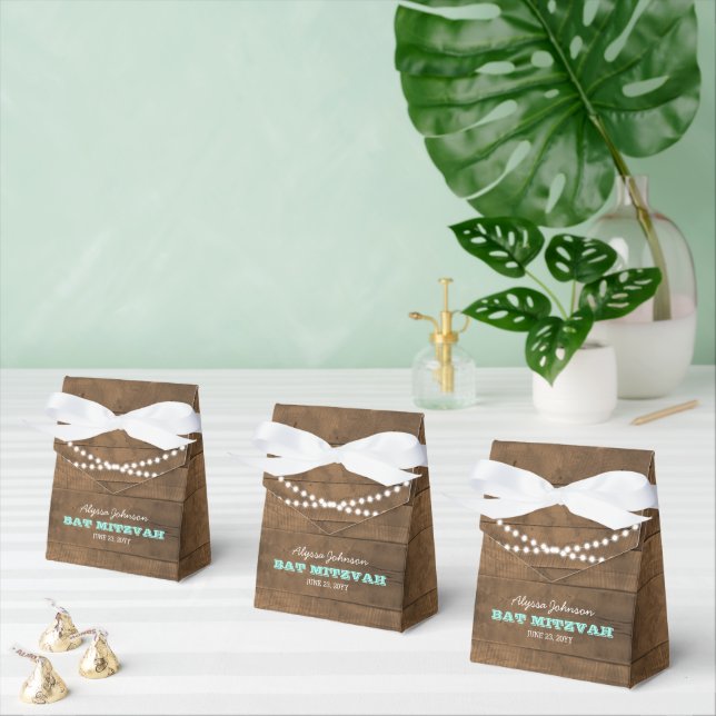 Barnwood Ljus Teal Bat mitzvah Favoritbox Presentaskar (Multipel)