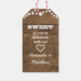 Barnwood Ljus White Text Gift eller Favor Tag-numm Presentetikett