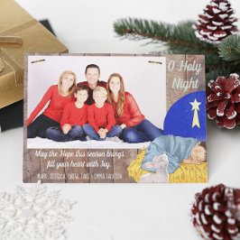 Barnwood Manger Heliga Nattfotografi Julkort