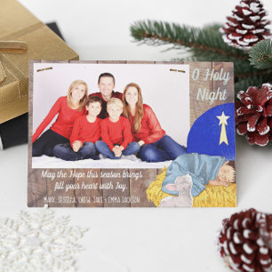Barnwood Manger Heliga Nattfotografi Julkort