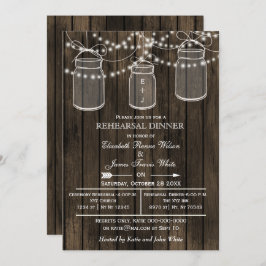 Barnwood,Mason burk rustic rehearsal middag inbjud Inbjudningar