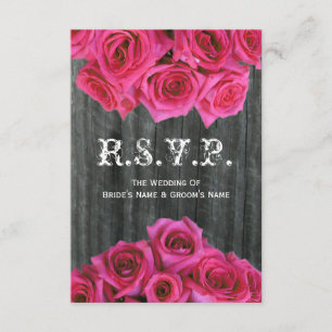 Barnwood och Shock rosa Ro Bröllop Small OSA Kort