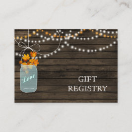 Barnwood Rustic fall Mason burk presentregister Tilläggskort