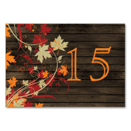 Barnwood Rustic,höst löv bröllop bordsnumren Bordsnummer