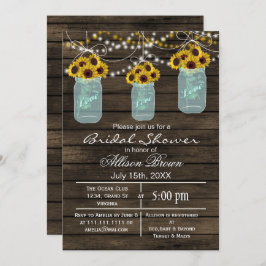 Barnwood sunblommason burk rustic möhippa inbjudningar