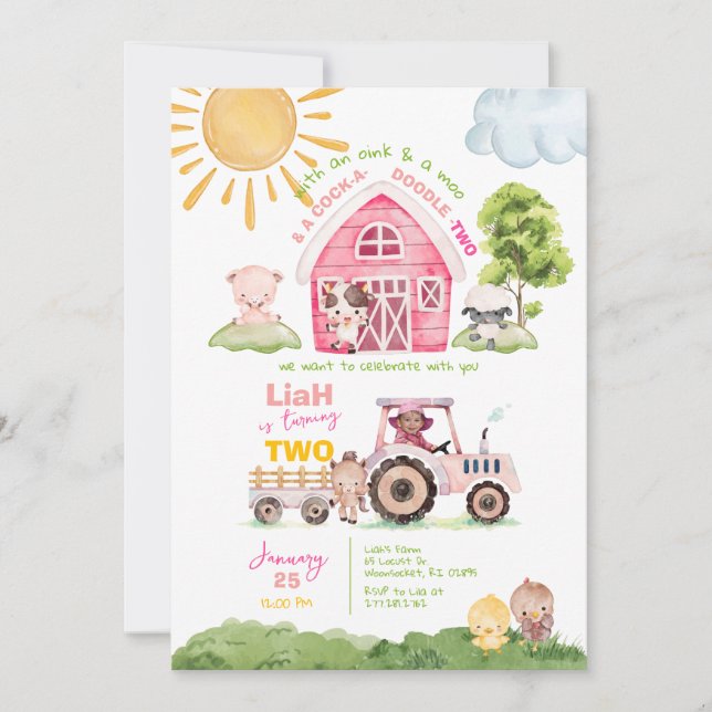 Barnyard 2:a födelsemeddelandet Fotoinbjudan Inbjudningar (Framsida)