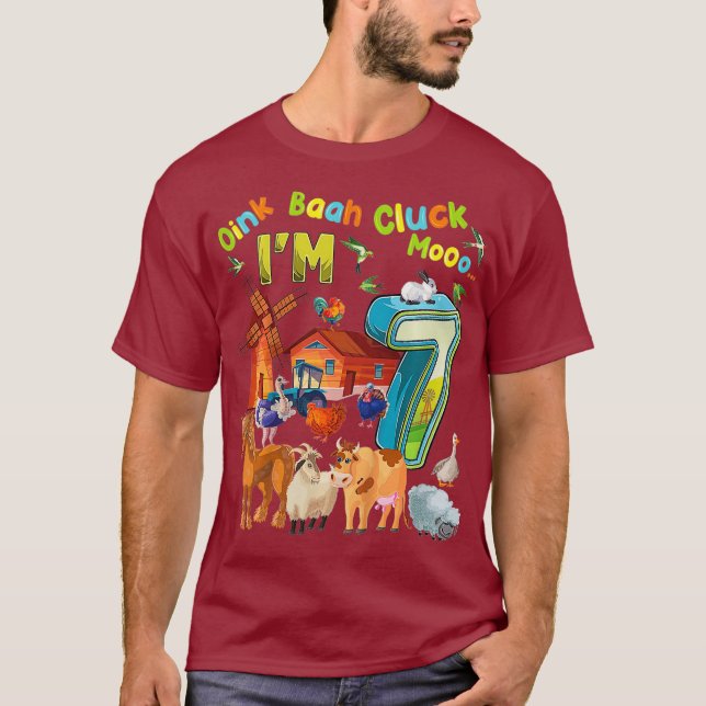 Barnyard 7:e Birthday Boskap 7 år T Shirt (Framsida)