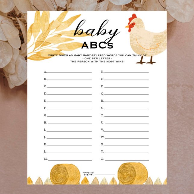 Barnyard Animals - Baby Shower Baby ABCs Game (Skapare uppladdad)