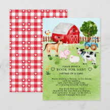 Barnyard Animals Baby Shower Bok för Baby
