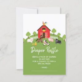 Barnyard Animals Baby Shower Diaper Raffle Biljett