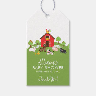 Barnyard Animals Baby Shower Favor Gift Märkre Presentetikett