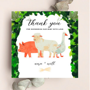 Barnyard Animals - Babyskon tack ditt kort