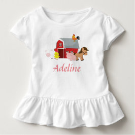 Barnyard Animals Girls Ruffle Shirt T-shirt