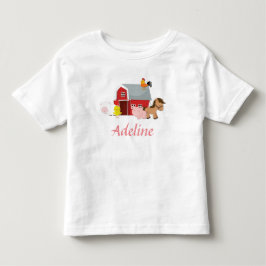 Barnyard Animals Girls Ruffle Shirt Tröja