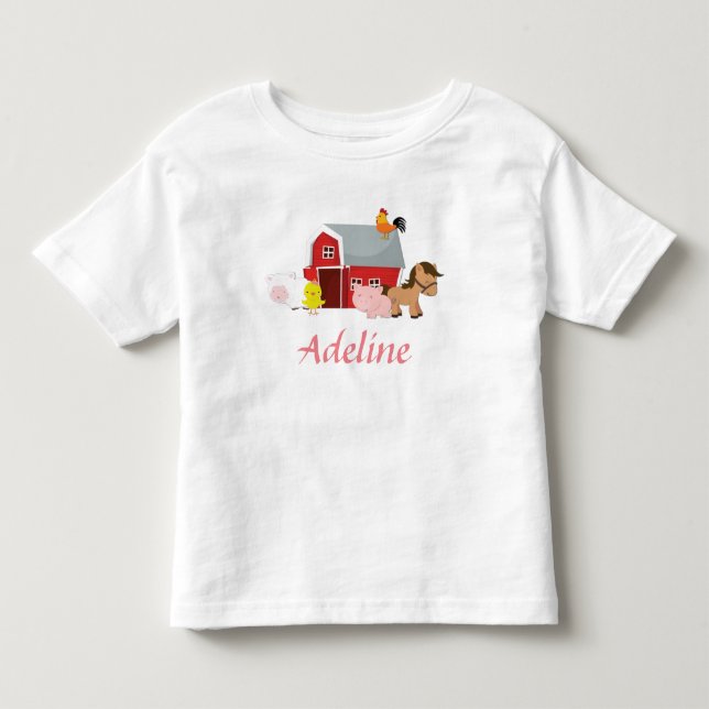 Barnyard Animals Girls Ruffle Shirt Tröja (Framsida)