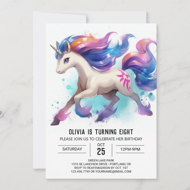 Barnyard Anpassningsbar Horse Birthday Inbjudningar (Framsida)