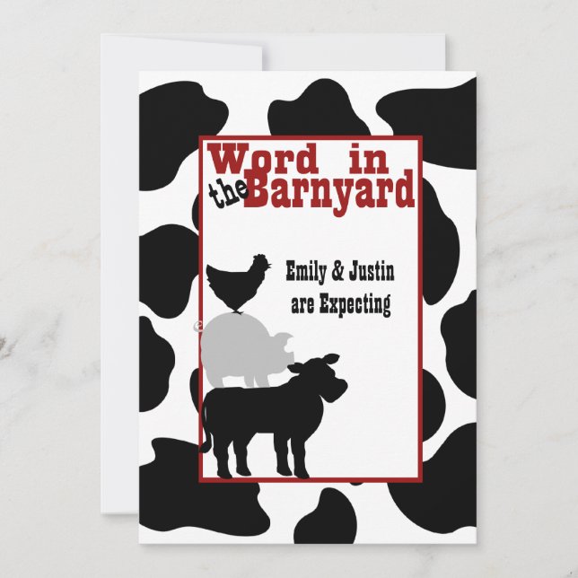 Barnyard Baby Shower Inbjudningar (Framsida)