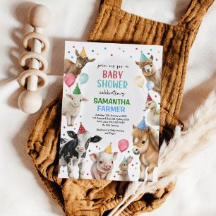 Barnyard Barnyard Party Baby Shower för boskap-bal Inbjudningar