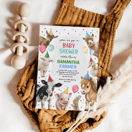 Barnyard Barnyard Party Baby Shower för boskap-bal Inbjudningar