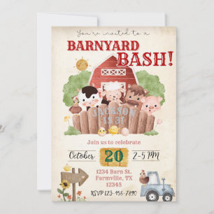 Barnyard Bash Birthday-inbjudan Inbjudningar