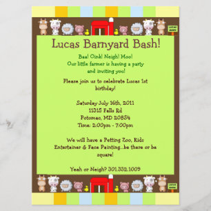 Barnyard Bash Inbjudningar