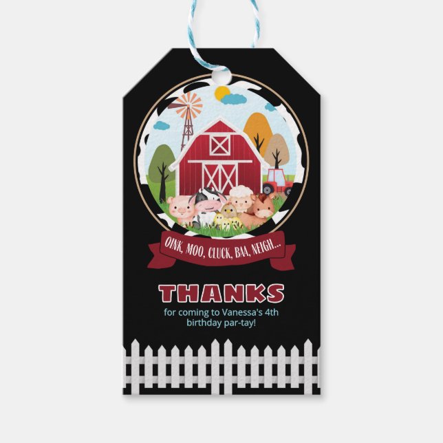 Barnyard Birthday-favorittaggar Presentetikett (Framsidan)