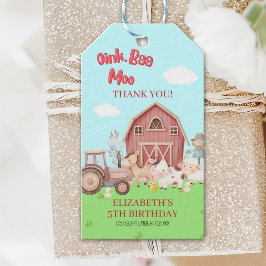 Barnyard Birthday Gift – Farm Animal Favor Presentetikett