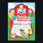 Barnyard Birthday Kids bjudande - Boskap Inbjudningar<br><div class="desc">Vänner och familj från Inbjudan till nästa födelsedagsfest med den här söta barnyarddjurets födelsedagsinbjudan! Med en söt gård med en ko,  häst,  kyckling och gris.</div>