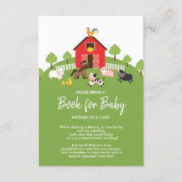 Barnyard Boskap Baby Shower Bok för Baby Tilläggskort