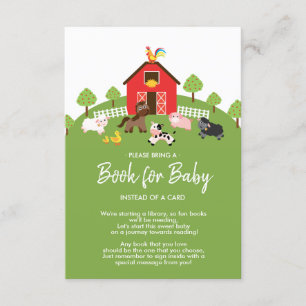 Barnyard Boskap Baby Shower Bok för Baby Tilläggskort