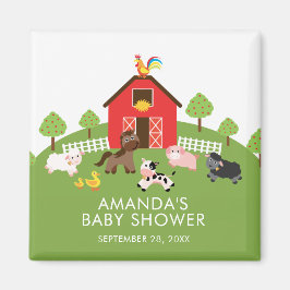Barnyard Boskap Baby Shower Favor Magnet