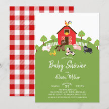 Barnyard Boskap Baby Shower-inbjudan