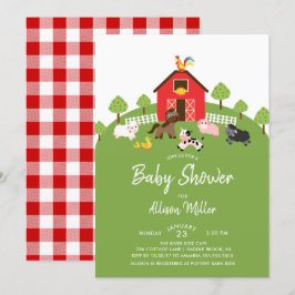 Barnyard Boskap Baby Shower-inbjudan Inbjudningar