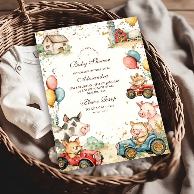 Barnyard Boskap Baby Shower Inbjudningar (Skapare uppladdad)