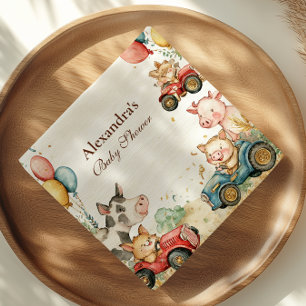 Barnyard Boskap Baby Shower Pappersservett