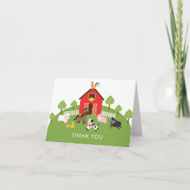 Barnyard Boskap Baby Shower Tackkort