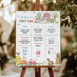 Barnyard Boskap Birthday Milestone-tecken Poster