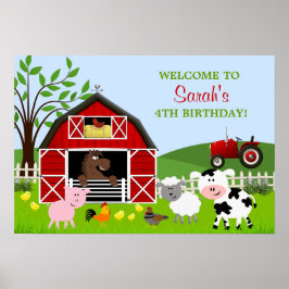 Barnyard Boskap Birthday Poster