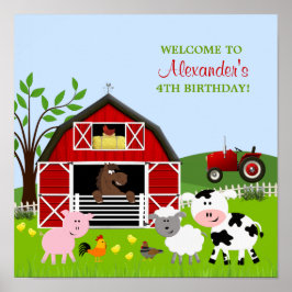 Barnyard Boskap Birthday Poster