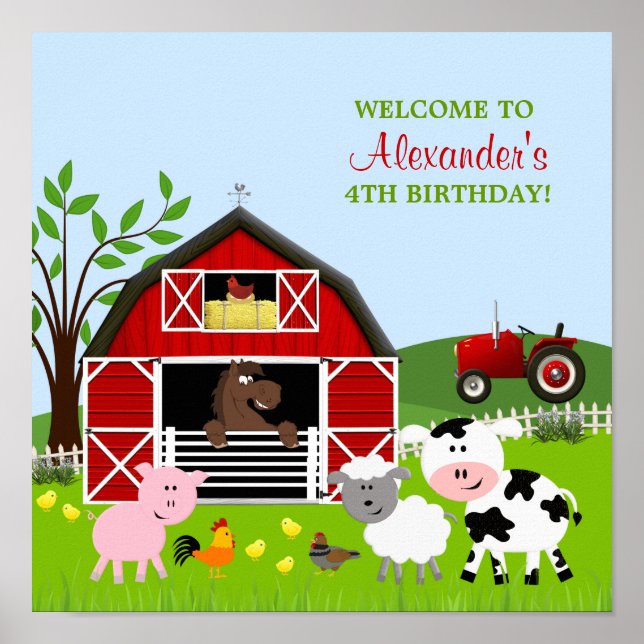 Barnyard Boskap Birthday Poster (Framsidan)