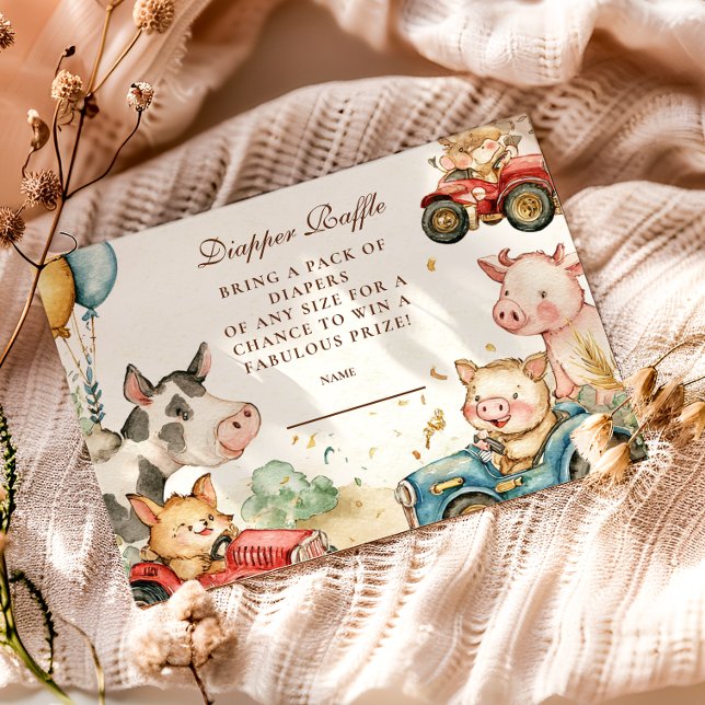 Barnyard Boskap Diapper Raffle Tilläggskort (Skapare uppladdad)