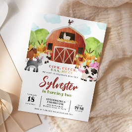 Barnyard Boskap Födelsedagsfest Inbjudningar