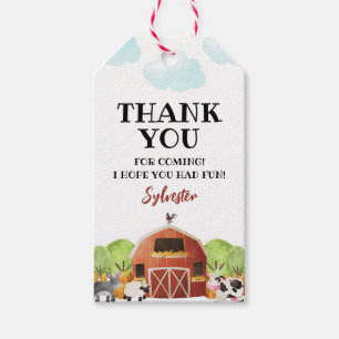 Barnyard Boskap Födelsedagsfest Presentetikett