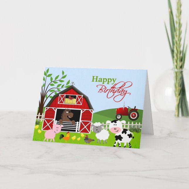 Barnyard Boskap Greeting Card Kort (Framsida)