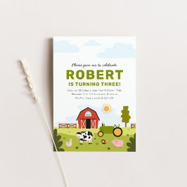 Barnyard Boskap inbjudan på födelsedagen